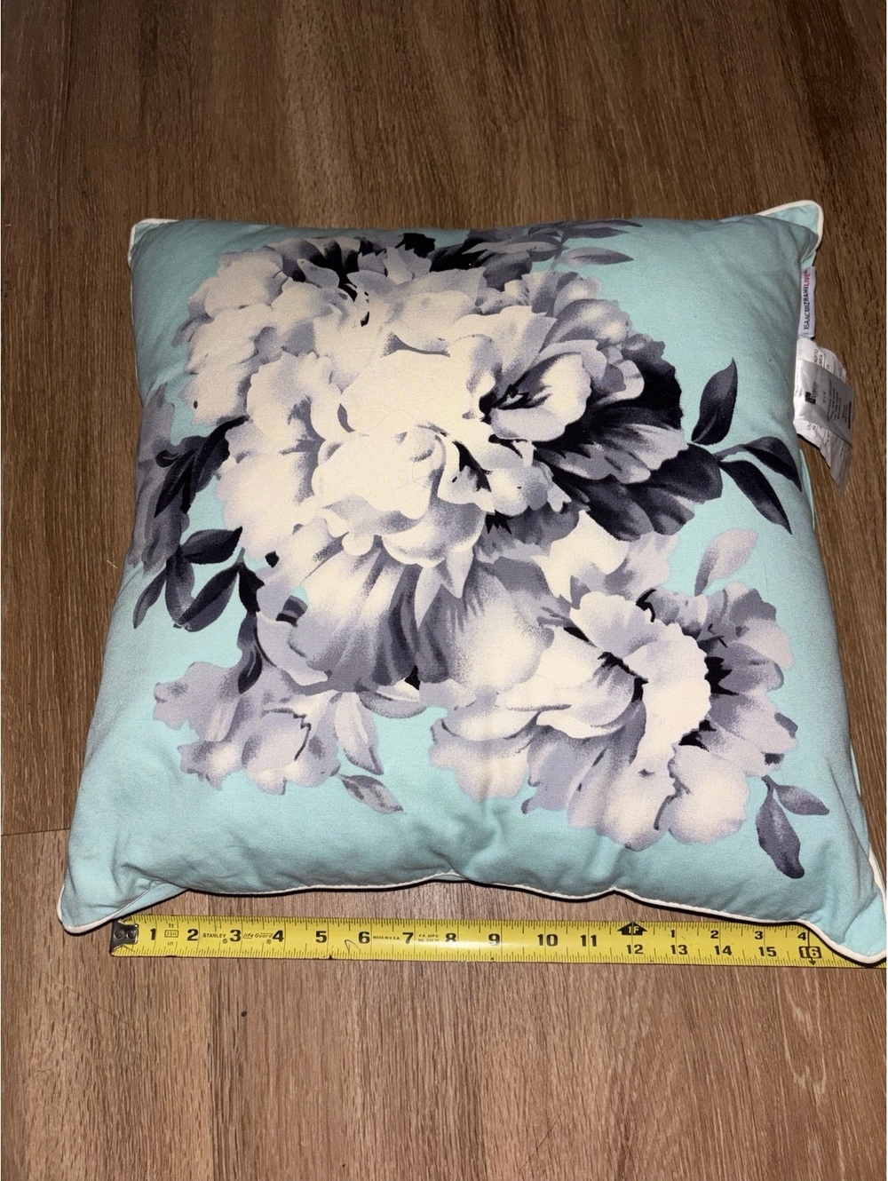 Isaac Mizrahi Pillow 18x18 Floral Throw Pillow Blue Green Black